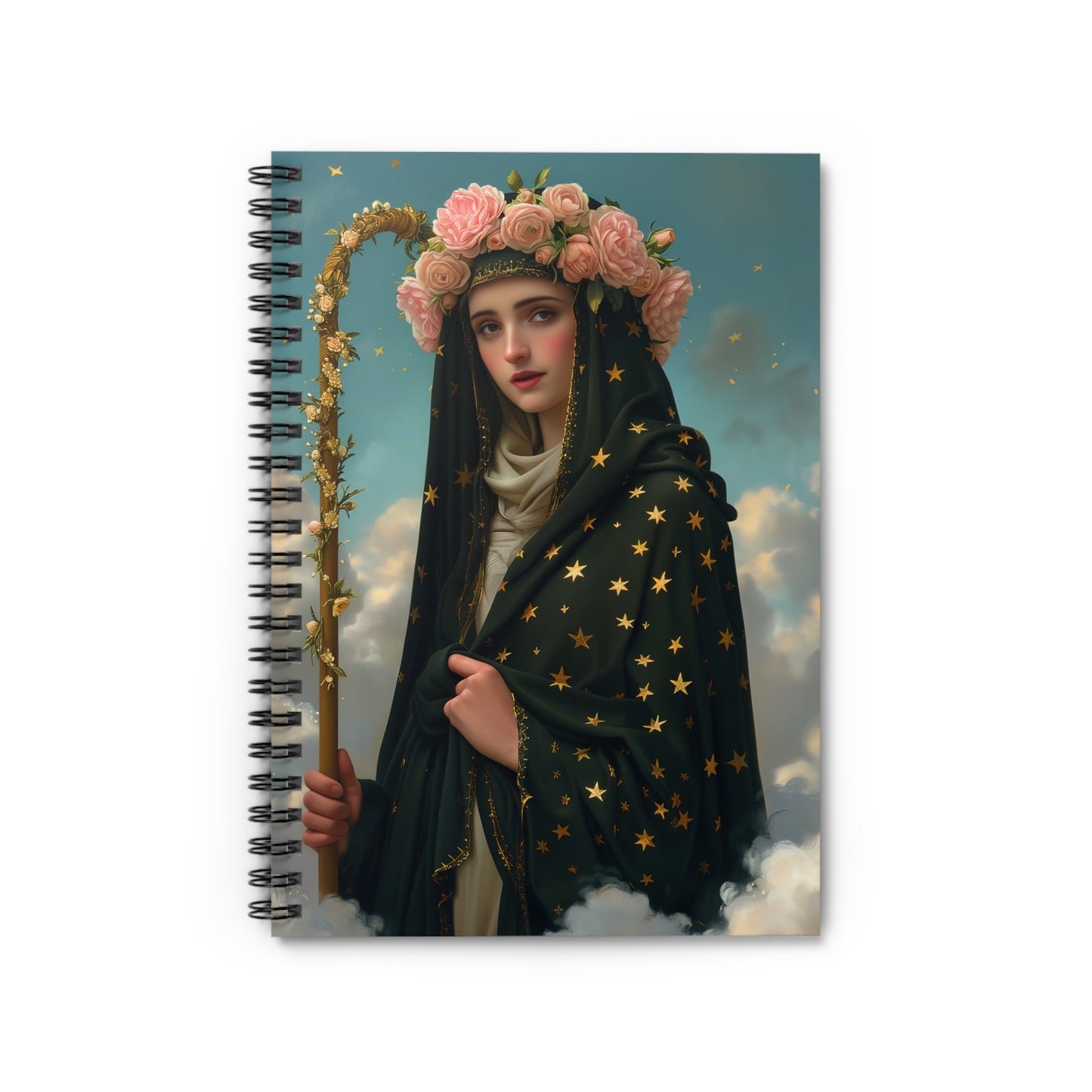 Saint Aldegund / Aldegundis - Sanctified Souls Art - Religious Based Notebook - Spiral Notebook - Ruled Line