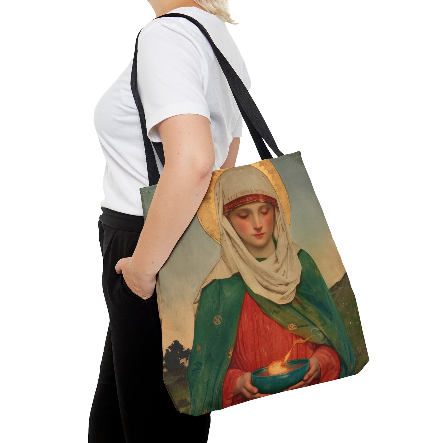 Saint Brigid of Ireland / Kildare Tote Bag - Large Medium Small Faith Art Bag - Catholic Faith Purse - Religious - Prayer Bag - Devotional