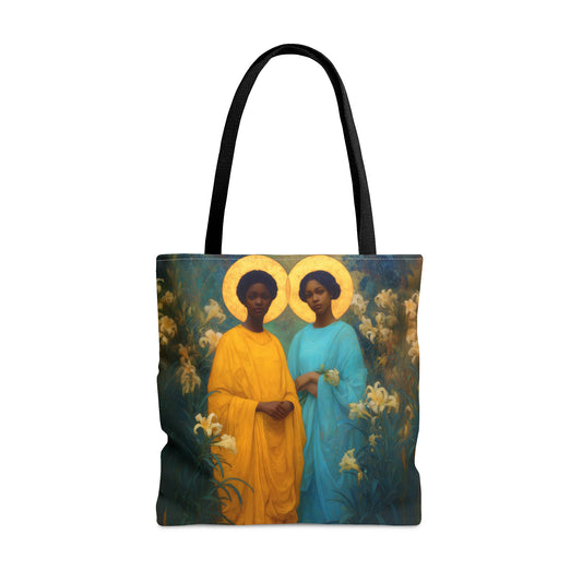Saint Perpetua and Saint Felicity - Tote Bag - Large Medium Small Faith Art Bag - Bible Study Faith Purse - Double Sided