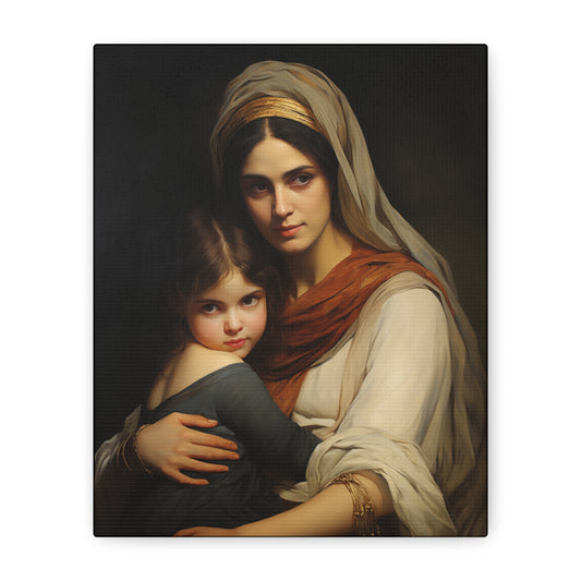 Saint Anne mother of Mary the Blessed Virgin - Museum Wrapped Canvas - Sanctified Souls Print - Religious Art for your Home