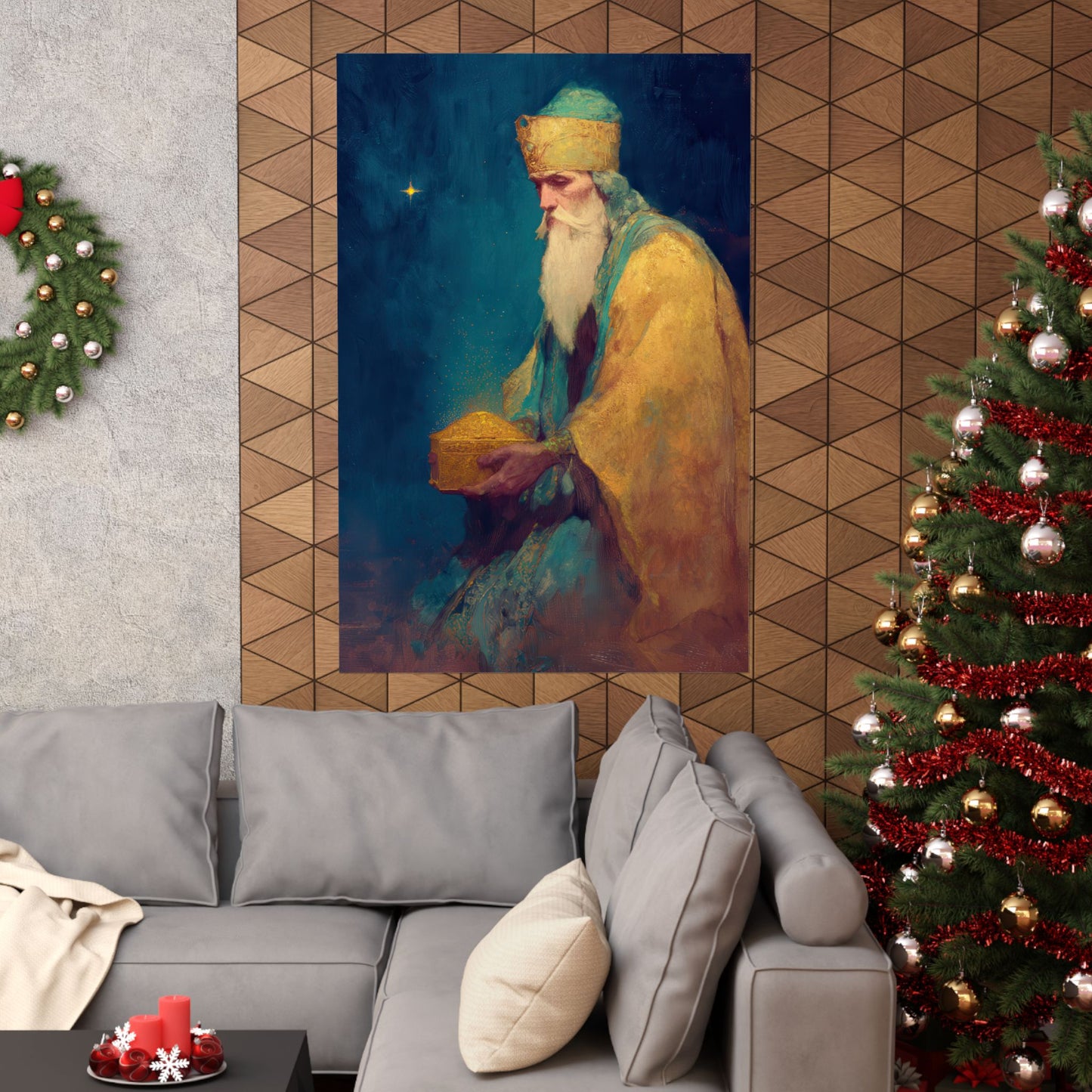Caspar and the Offering of Worship - 3 Wise Men - Sanctified Souls Print - Multiple Sizes - Premium Matte Vertical Posters