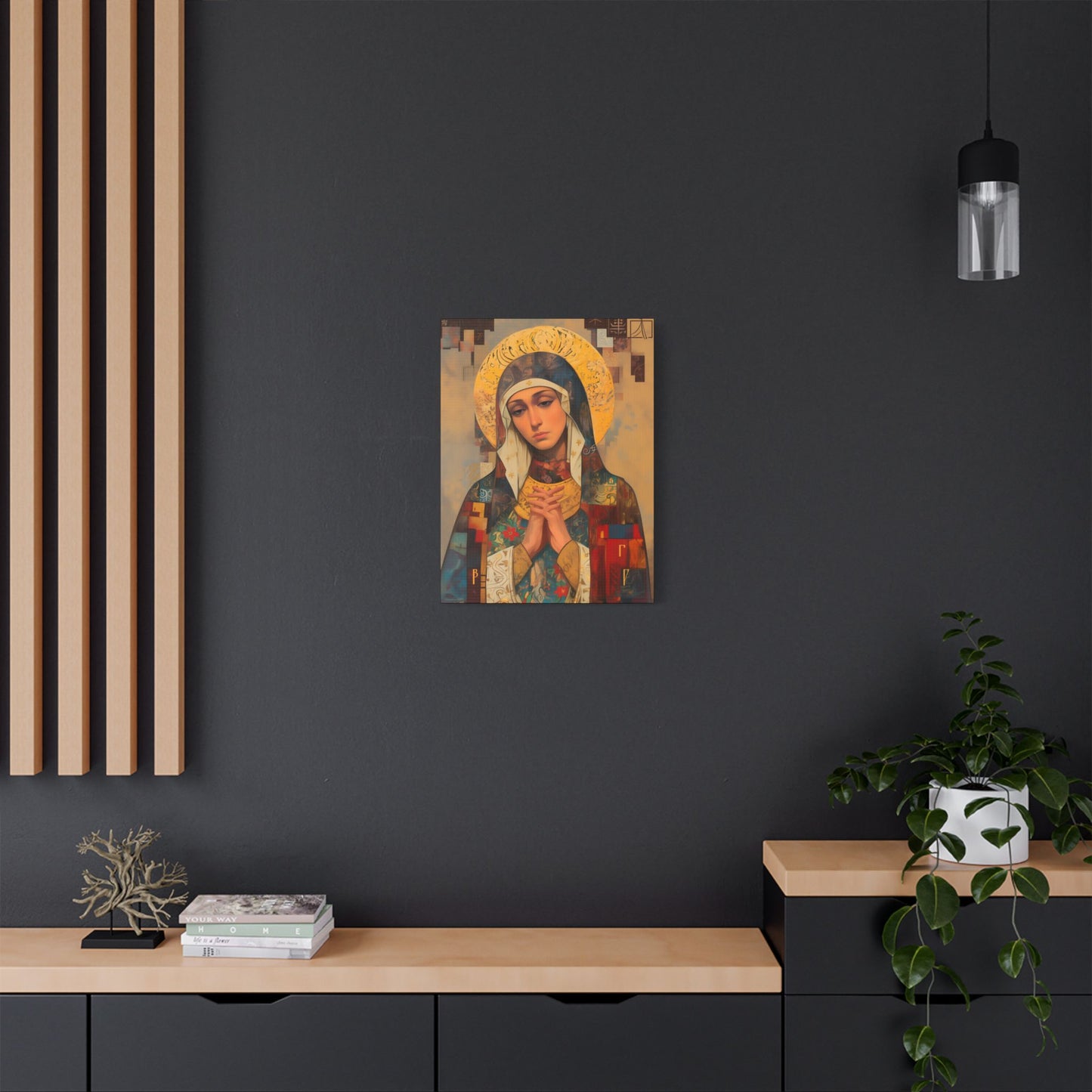 Virgin Mary - Holy Mother of Grace  - Museum Wrapped Canvas - Print - Religious Art for your Home - Catholic art print