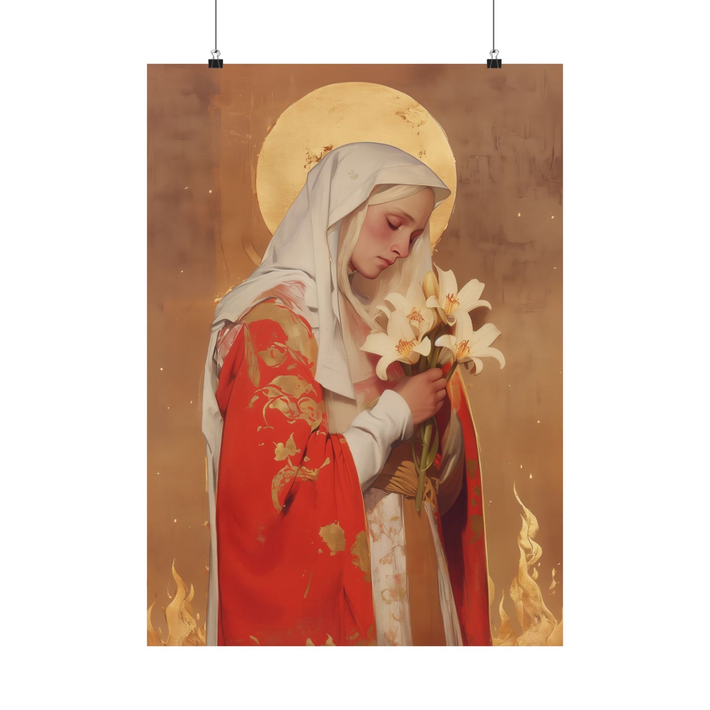 Saint Faith of Agen - Sanctified Souls Print - Multiple Sizes - Premium Matte Vertical Posters