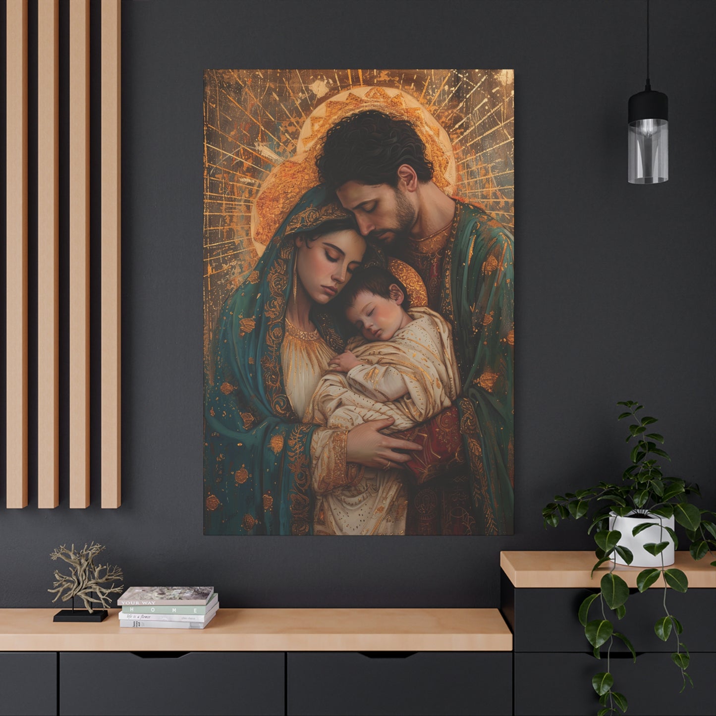 Divine Harmony - The Holy Family - Museum Wrapped Canvas - Sanctified Souls Print - Religious Art - Jesus, Mary and Joseph Art