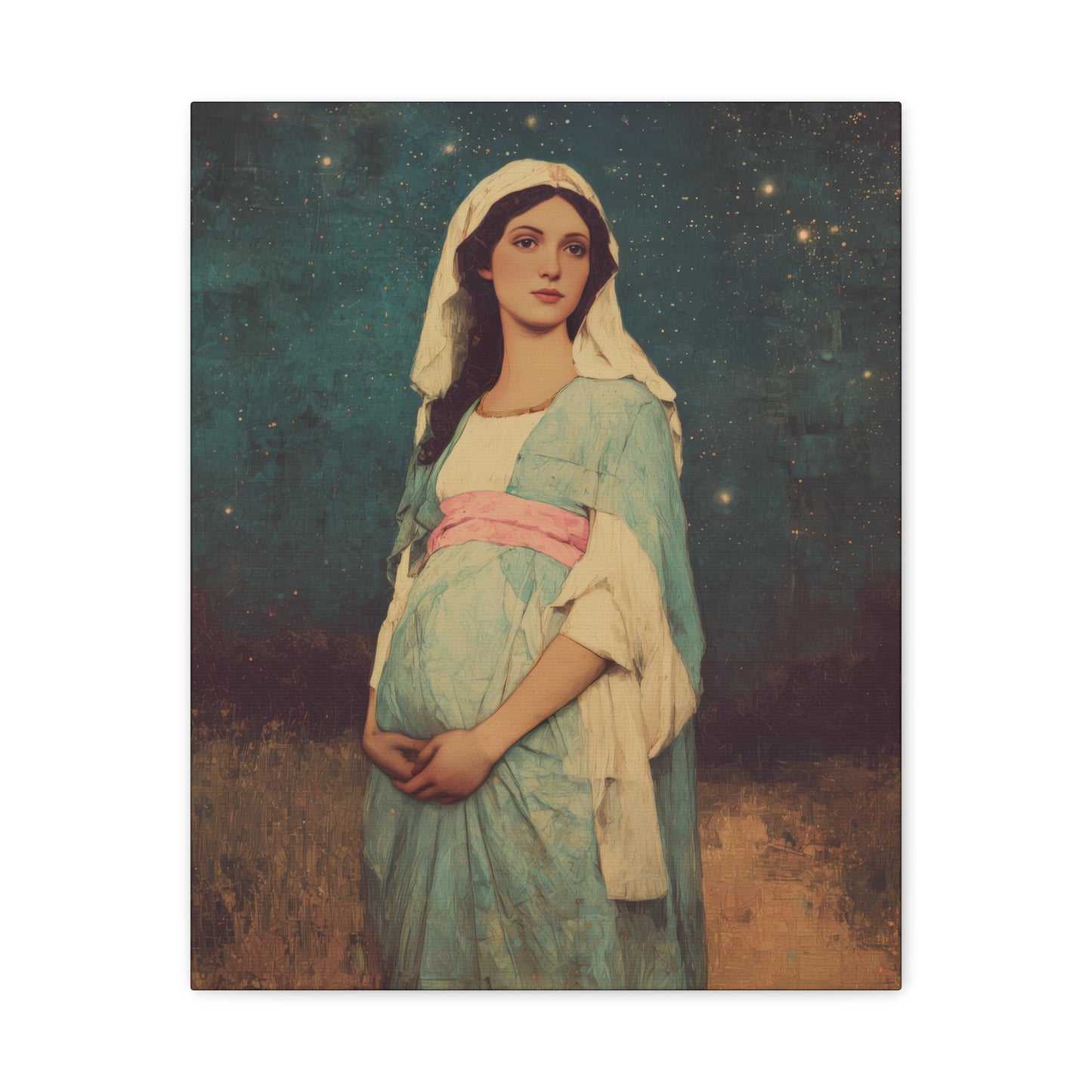 Our Lady of 'O' - Our Lady of Expectation - Mother Mary - Marian Art - Gallery Wrapped Canvas - Print - Catholic Art Print