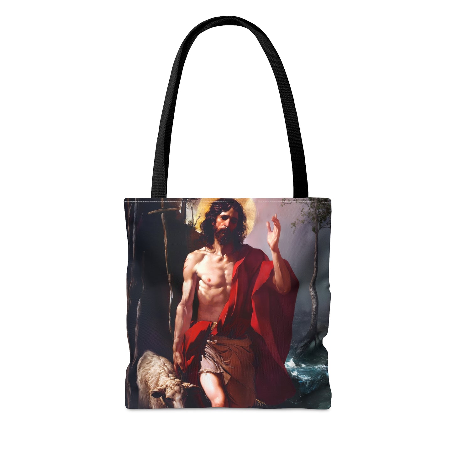 Saint John the Baptist  - Tote Bag - Large Medium Small Faith Art Bag - Bible Study Faith Purse - Double Sided