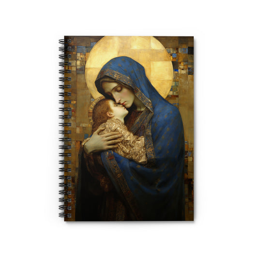 Madonna and Child Journal - Sanctified Souls Art - Religious Based Notebook - Spiral Notebook - Ruled Line - Virgin Mary and Christ Child