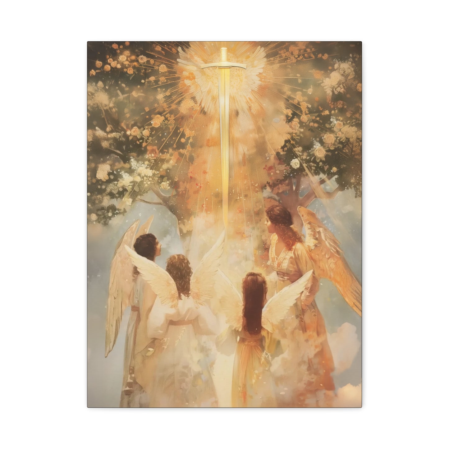 The Watchers of the First Dawn - Guardians of Eden - Gallery Wrapped Canvas - Print - Religious Art for your Home - Catholic Art