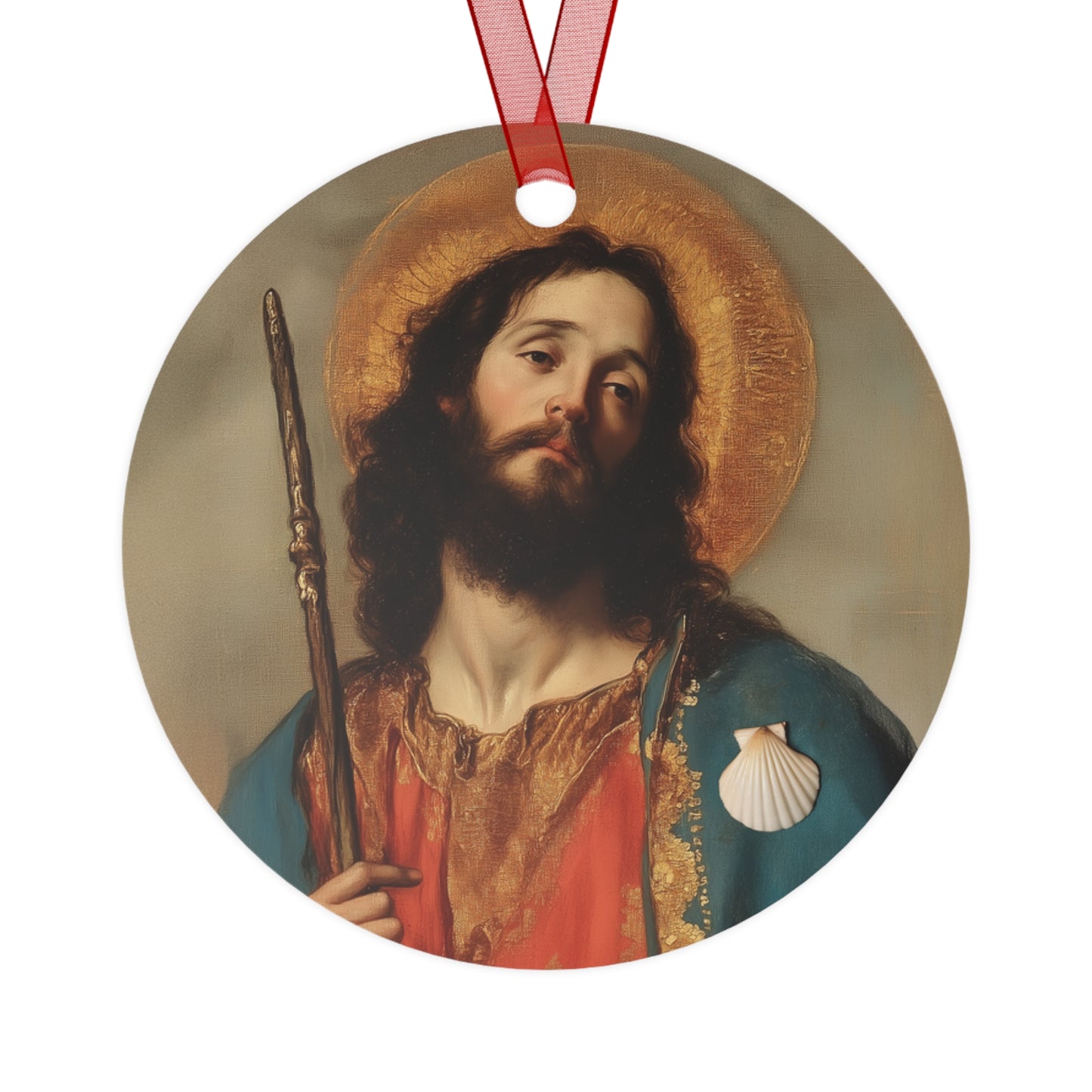 Saint James the Greater - Apostle Metal Ornament - Religious Holiday Christmas Keepsake - Religious Catholic Tree Ornament - Christmas Gift