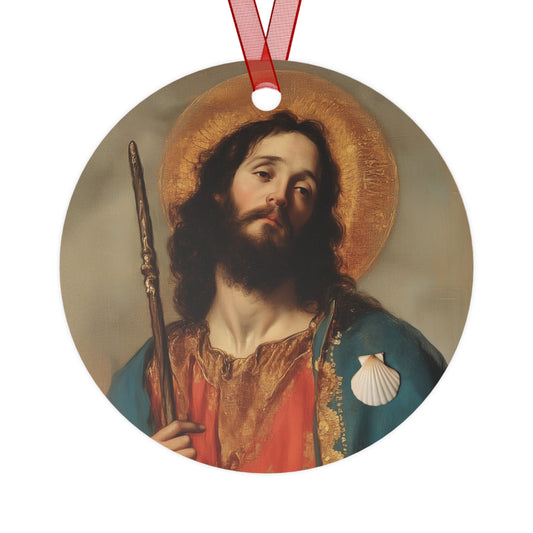 Saint James the Greater - Apostle Metal Ornament - Religious Holiday Christmas Keepsake - Religious Catholic Tree Ornament - Christmas Gift