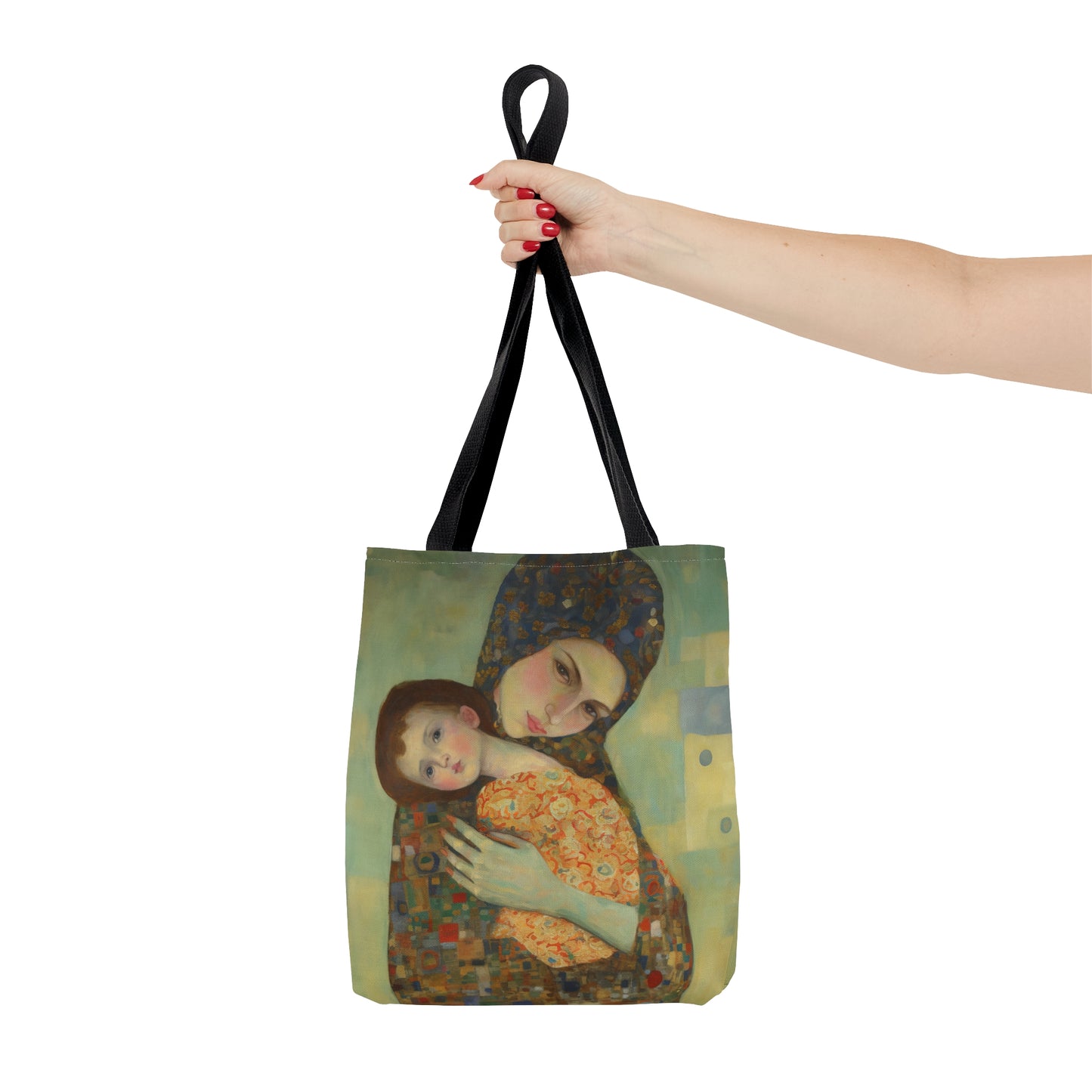 Cherished Blessing - Mary with Her Son Tote Bag - Large Medium Small Faith Art Bag - Re usable Tote Purse - Double Sided - Catholic Art Bag
