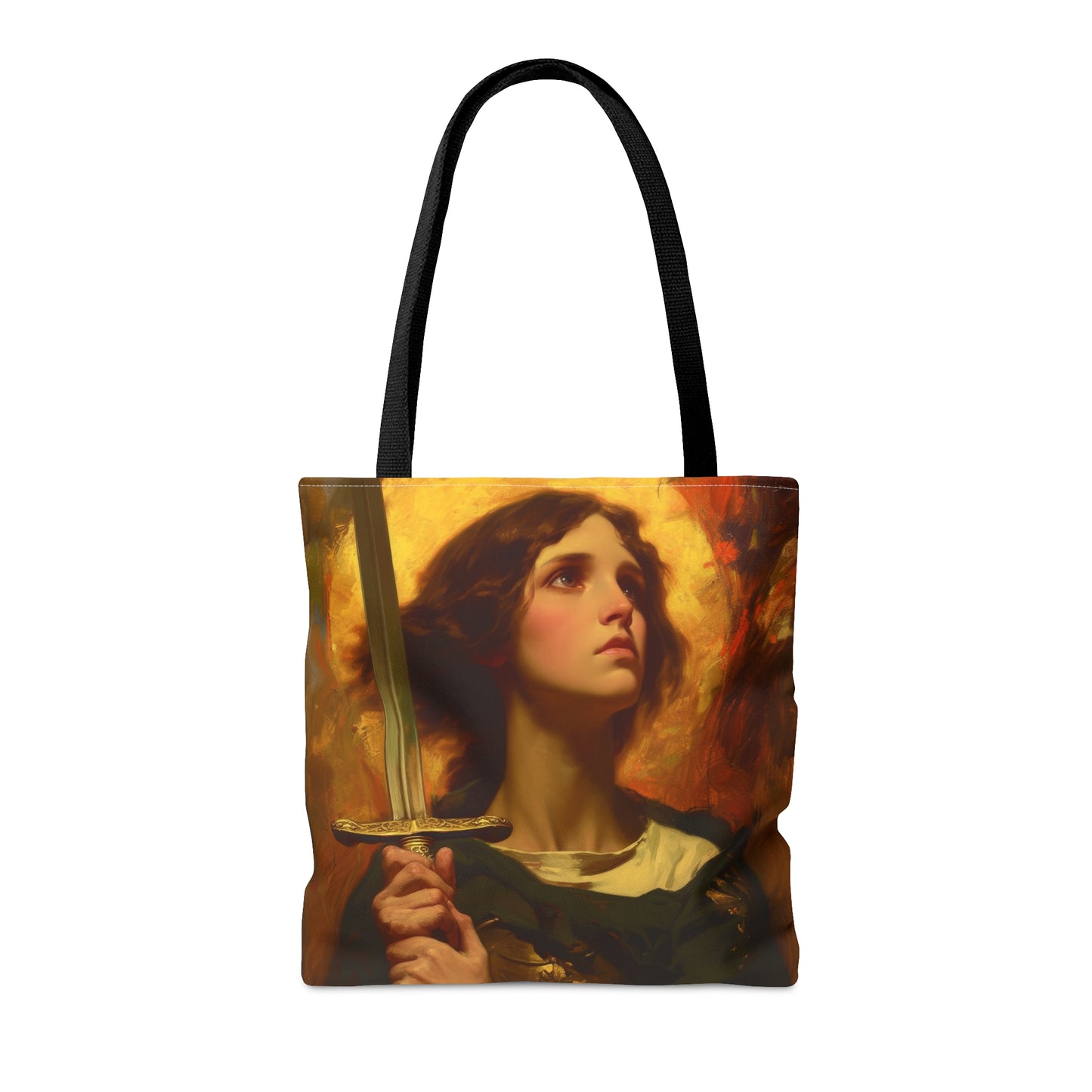 Saint Joan of Arc Tote Bag - Three sizes - Large Medium Small Faith Art Bag - Catholic purse - Double Sided - Patron Saint Art