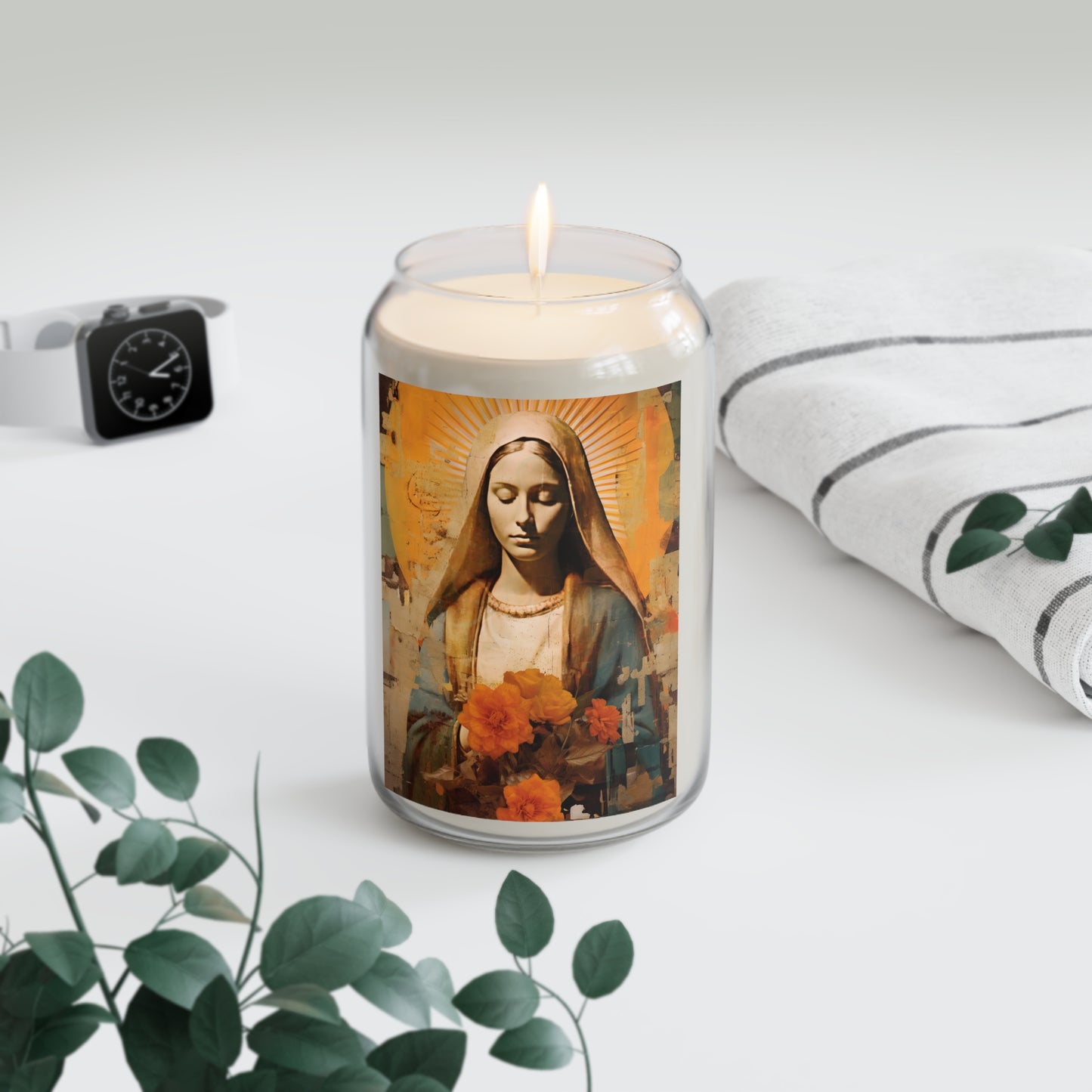 Blessed and Beloved- Mother Mary - Scented Prayer Candle, 13.75oz - Tall Size - Religious Prayer Candle - Catholic Art - Religious Gift