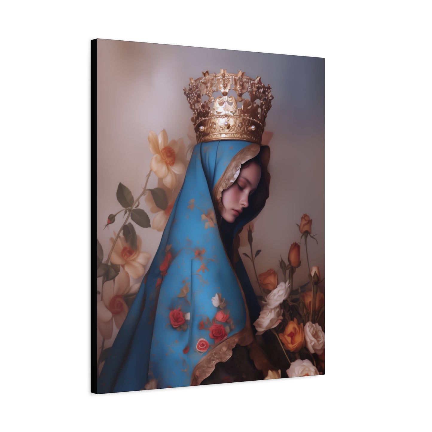 Our Lady of the Roses - Gallery Wrapped Canvas - Print - Religious Art for your Home - Catholic Art