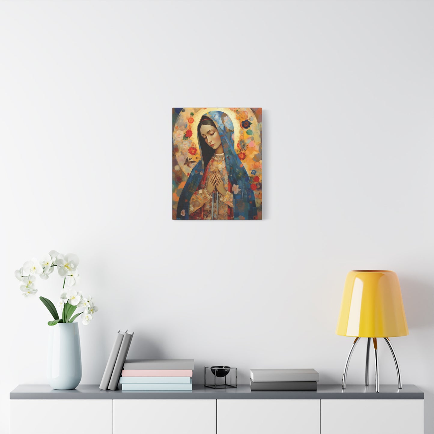 Mary's Silent Blessing - Museum Wrapped Canvas - Sanctified Souls Print - Religious Art for your Home - The Virgin Mary