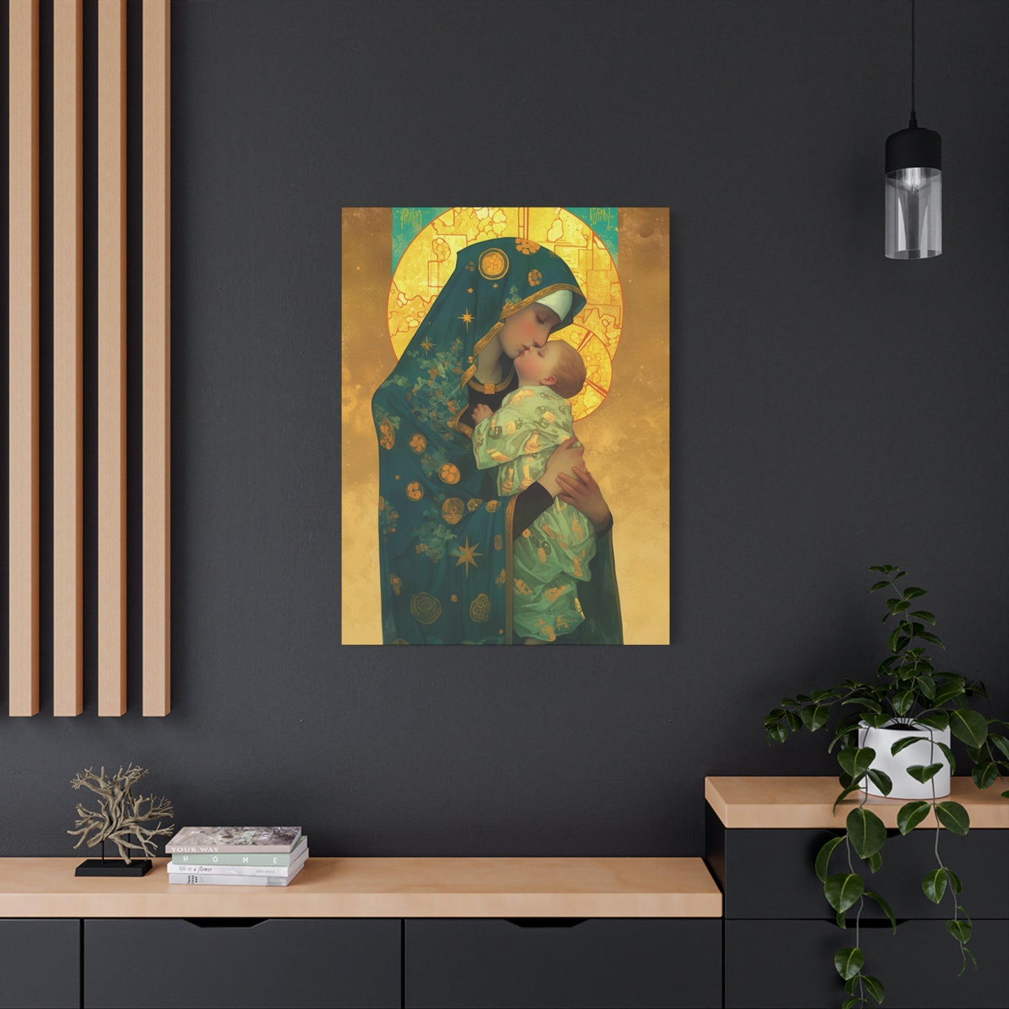 Peaceful Refuge - Mary and the Christ Child - Museum Wrapped Canvas - Print - Religious Art for your Home - Catholic Saint Art