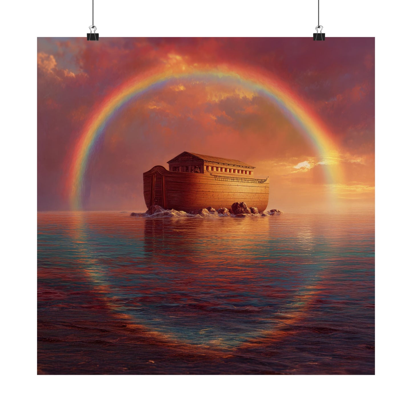Sheltered Beneath the Covenant Sky - Noah's Ark - Sanctified Souls Print - Multiple Sizes - Premium Matte Vertical Posters