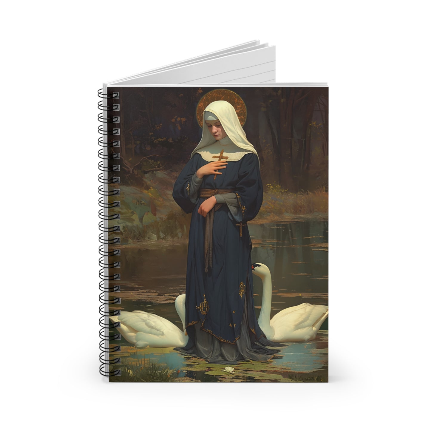 Saint Modwenna - Sanctified Souls Art - Religious - Spiral Notebook - Ruled Line - Catholic Religious art