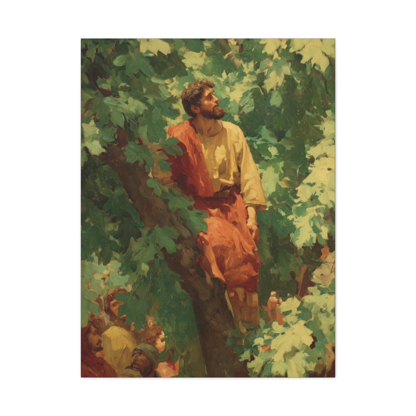 Zacchaeus - Gallery Wrapped Canvas - Print - Religious Art for your Home - Catholic Art Print