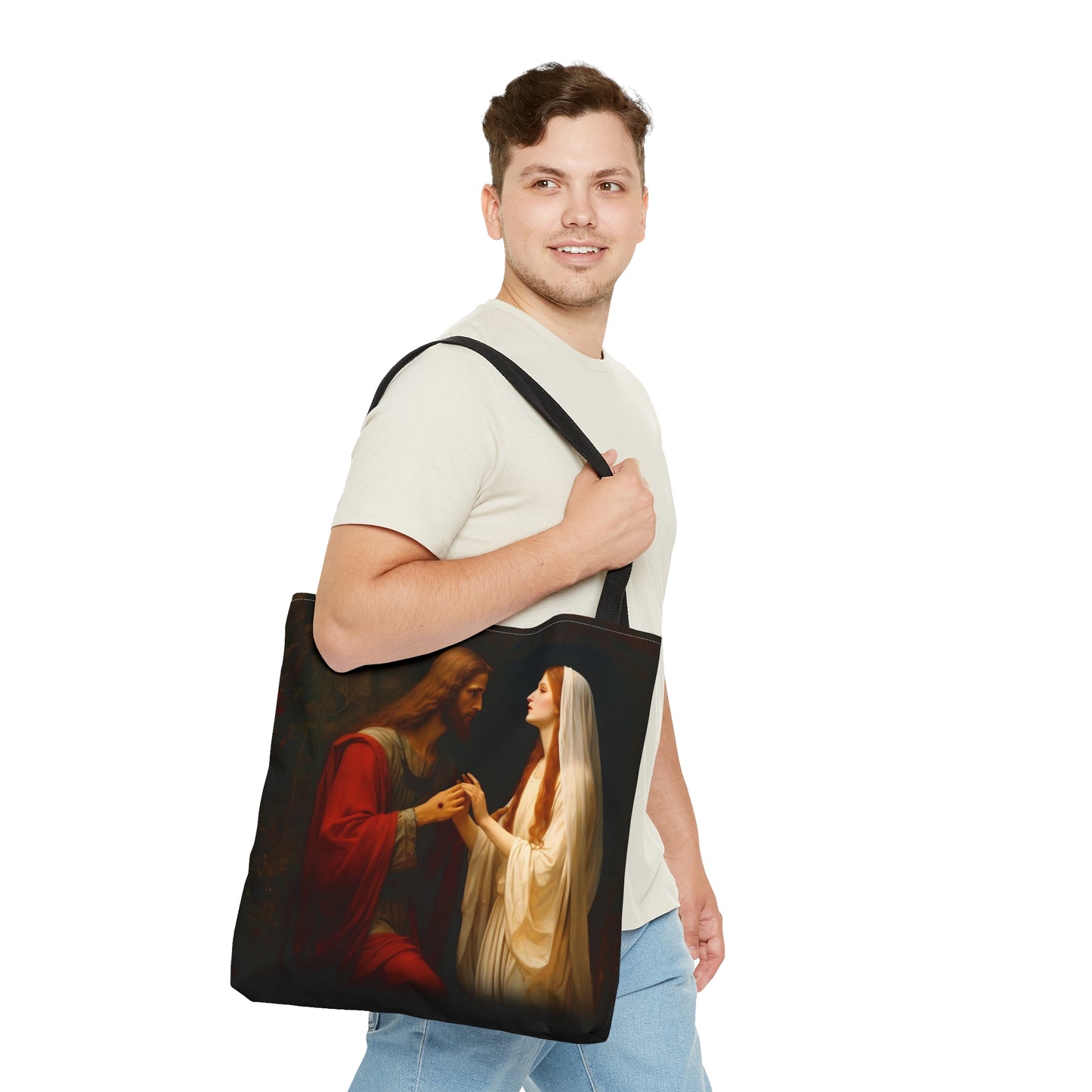 Revelation of Redemption Mary Magdalene and the Risen Christ - Tote Bag - faith inspired carry-all purse
