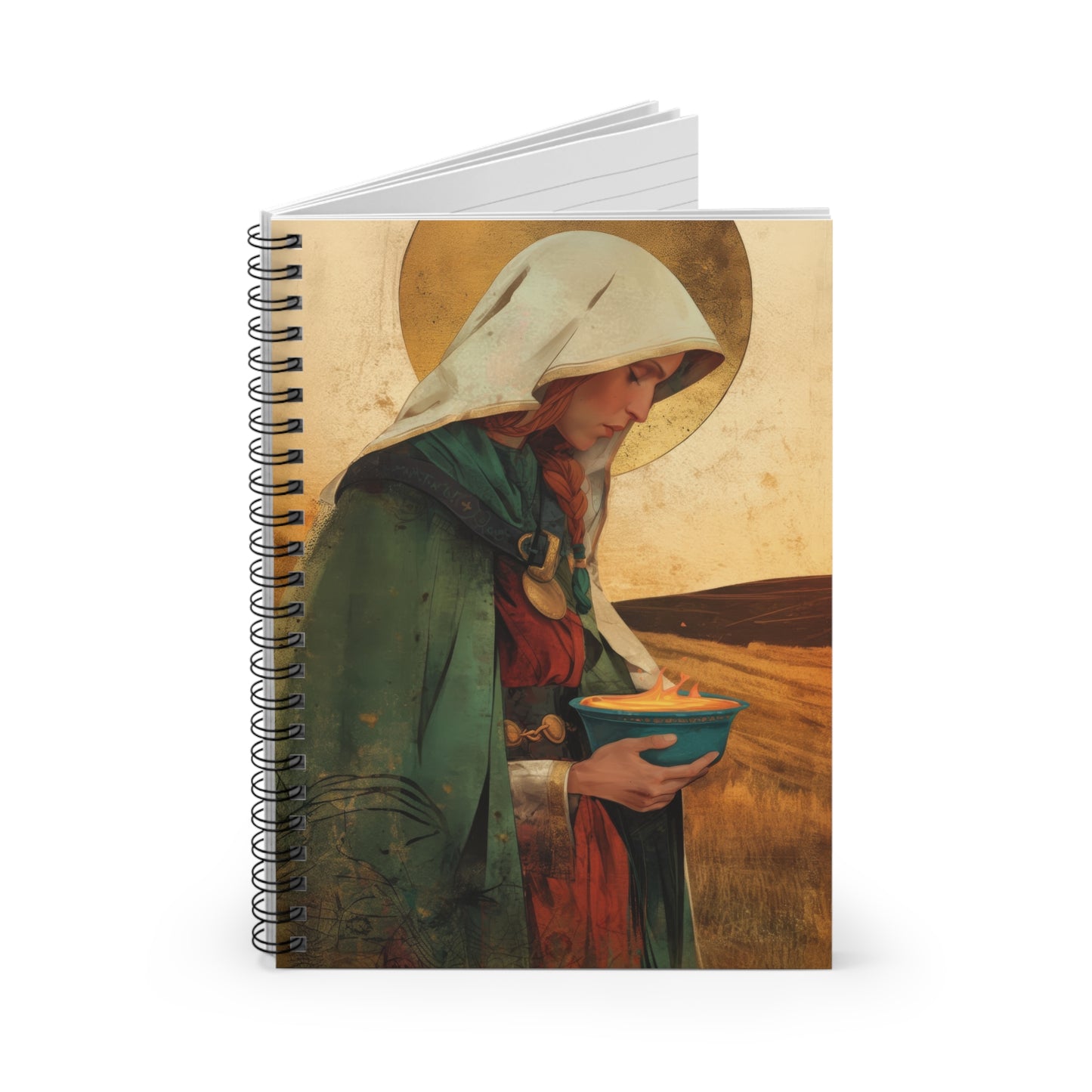 Saint Brigid of Ireland / Kildare - Sanctified Souls Art - Religious - Spiral Notebook - Ruled - Catholic - Devotional Journal - Diary