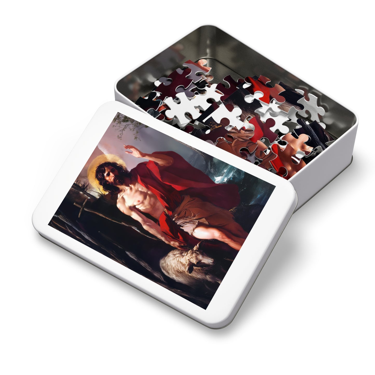 Saint John the Baptist  - Puzzle and Keepsake Tin - Religious Jigsaw Puzzle (30, 110, 252, 500,1000) - Gift for Catholic Families