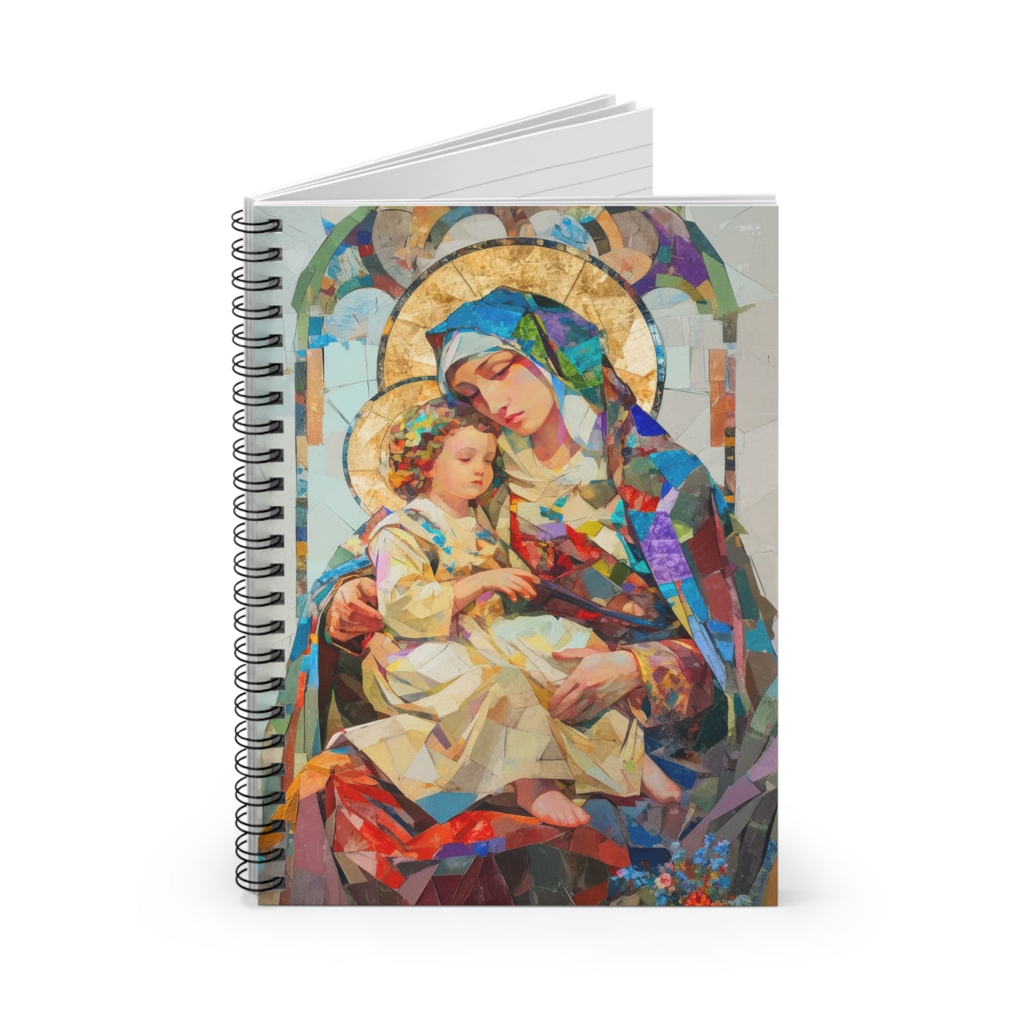 Virgin Mary - Light of All Saints - Sanctified Souls Art - Religious - Spiral Notebook - Ruled Line - Catholic Religious art