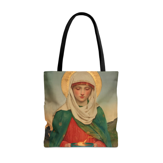 Saint Brigid of Ireland / Kildare Tote Bag - Large Medium Small Faith Art Bag - Catholic Faith Purse - Religious - Prayer Bag - Devotional