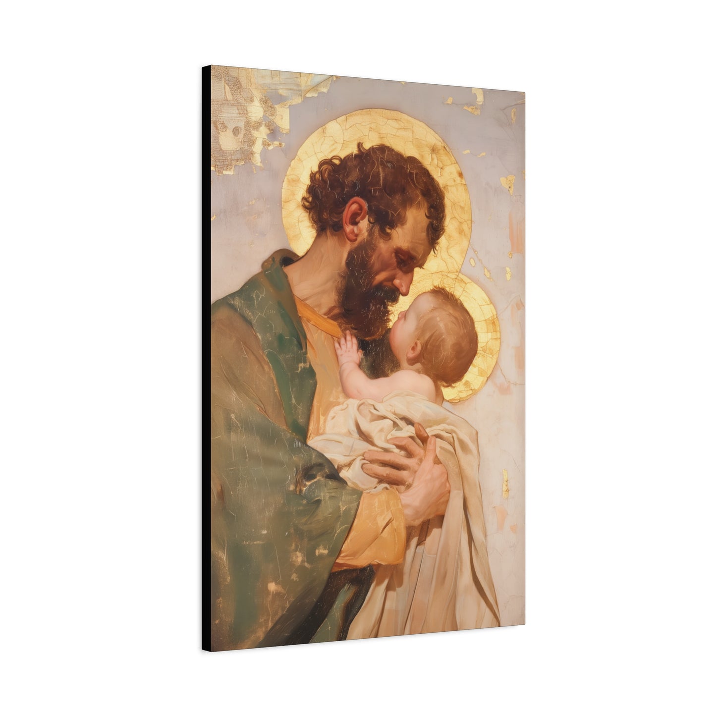 Saint Joseph, Pillar of the Holy Family - Museum Wrapped Canvas - Print - Religious Art for your Home - Christian print - Prayer Room