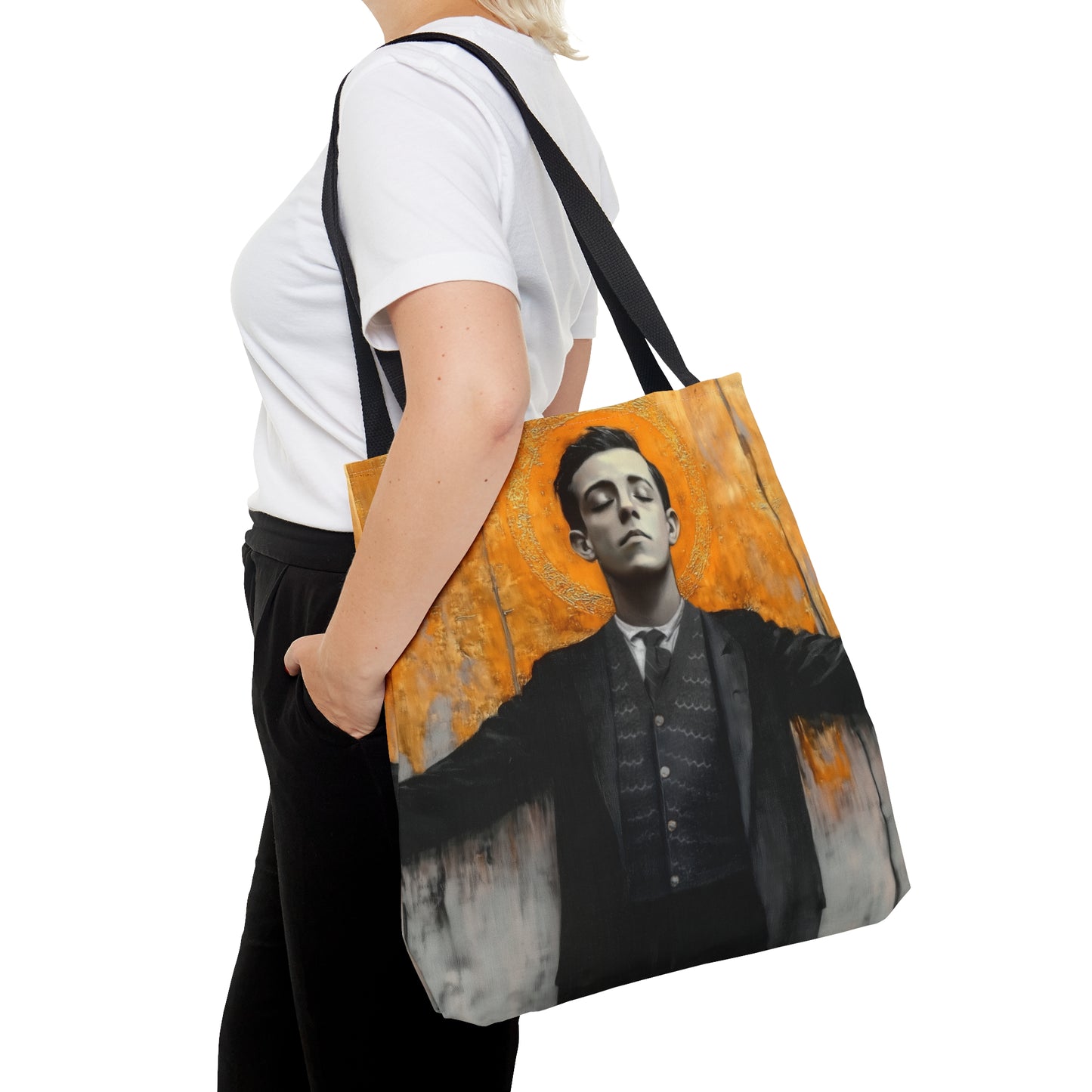 Blessed Miguel Pro Tote Bag - Large Medium Small Faith Art Bag - Catholic Faith Purse - Double Sided - Bible bag - Prayer Bag
