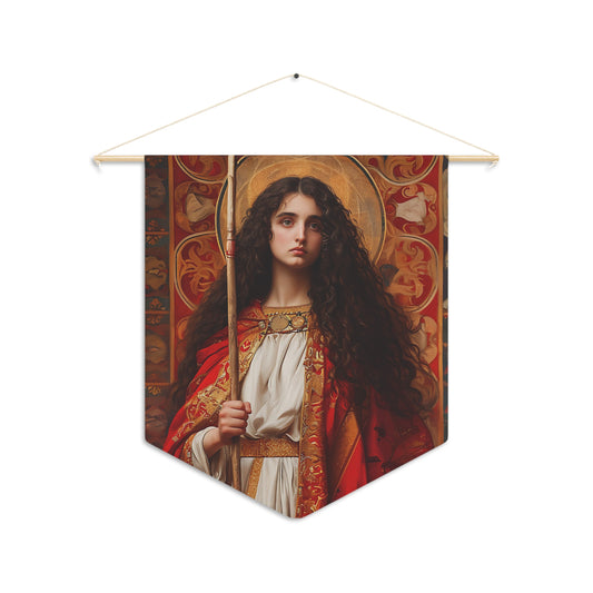 Saint Adela of Normandy Pennant / Banner / Wall Hanging - Prayer room art - Catholic Home Art - Large Saint Art for your home - 18" x 21"