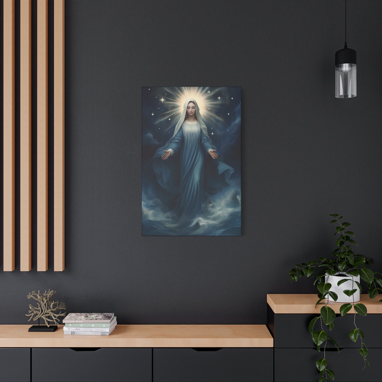 Our Lady Star of the Sea Canvas Print - Multiple Sizes - Catholic Home art - Museum Wrapped Canvas - Stella Maris