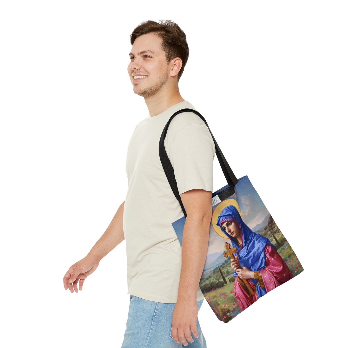 Saint Anysia of Salonika Tote Bag - Large Medium Small Faith Art Bag - Re usable Tote Purse - Double Sided - Catholic Art Bag