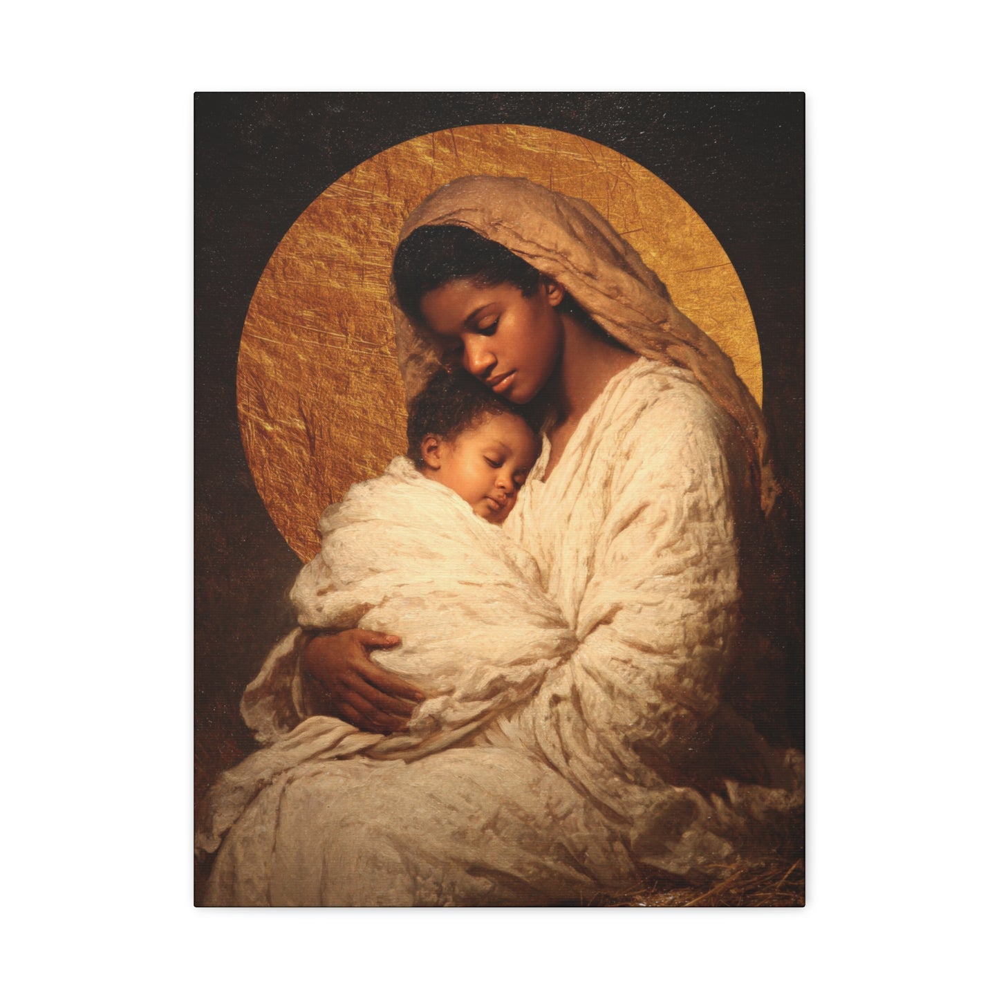 Our Lady of the Manger - Mother Mary and the Christ Child - Gallery Wrapped Canvas - Print - Religious Art for your Home - Catholic