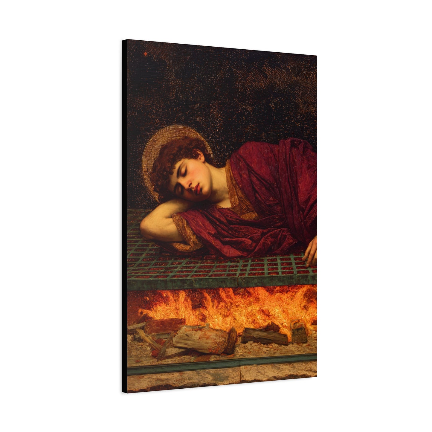Saint Lawrence -  Museum Wrapped Canvas - Sanctified Souls Print - Religious Art for your Home - Catholic Patron Saint Art