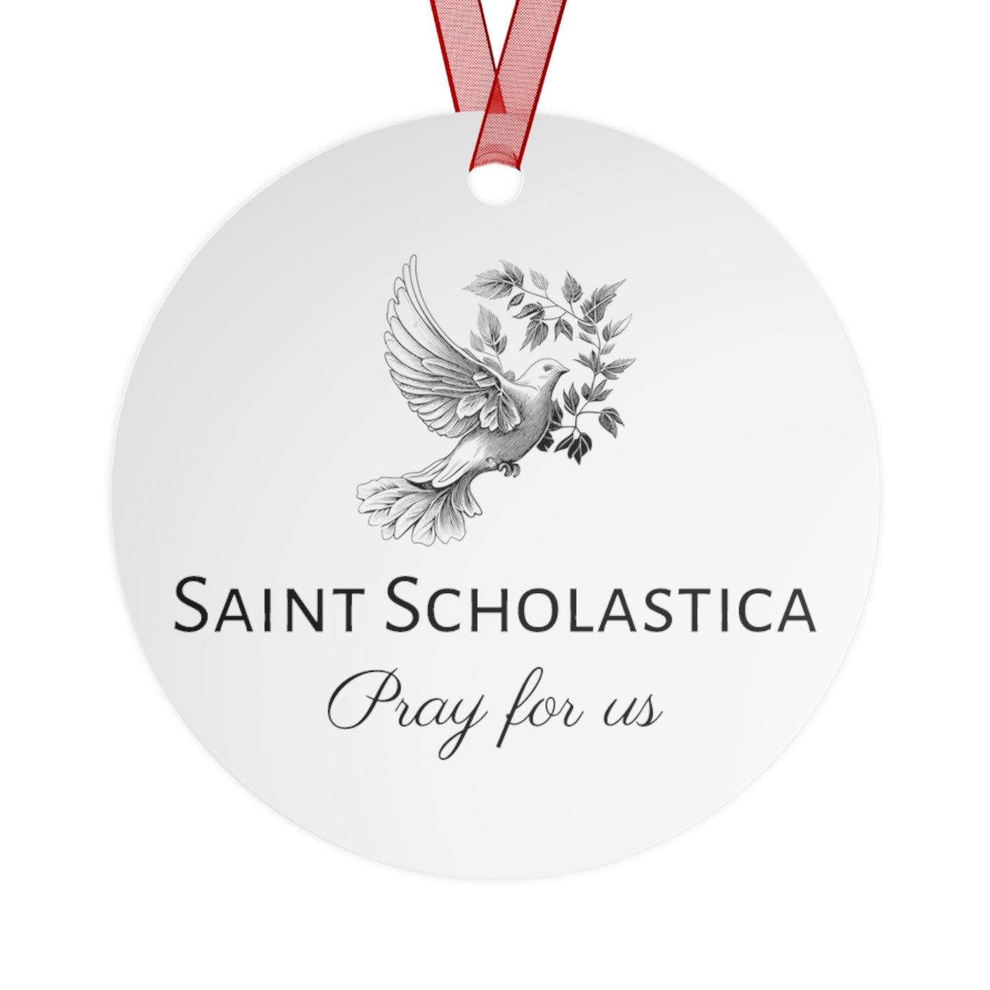 Saint Scholastica - Religious Holiday Christmas Ornament and Keepsake - Double sided Keepsake Religious Ornament
