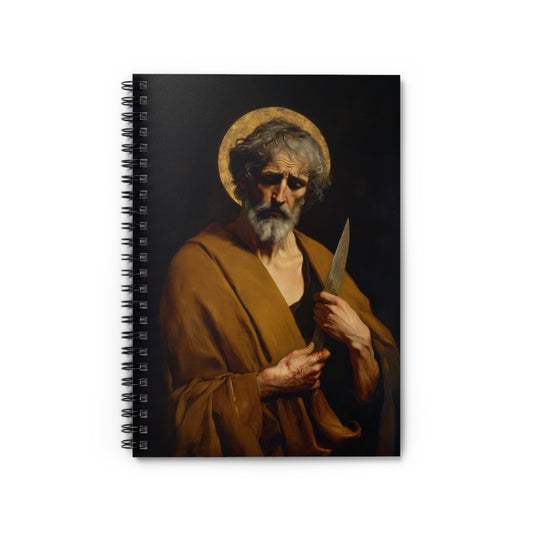 Saint Bartholomew the Apostle - Sanctified Souls Art - Religious - Spiral Notebook - Ruled - Catholic - Devotional Journal - Diary