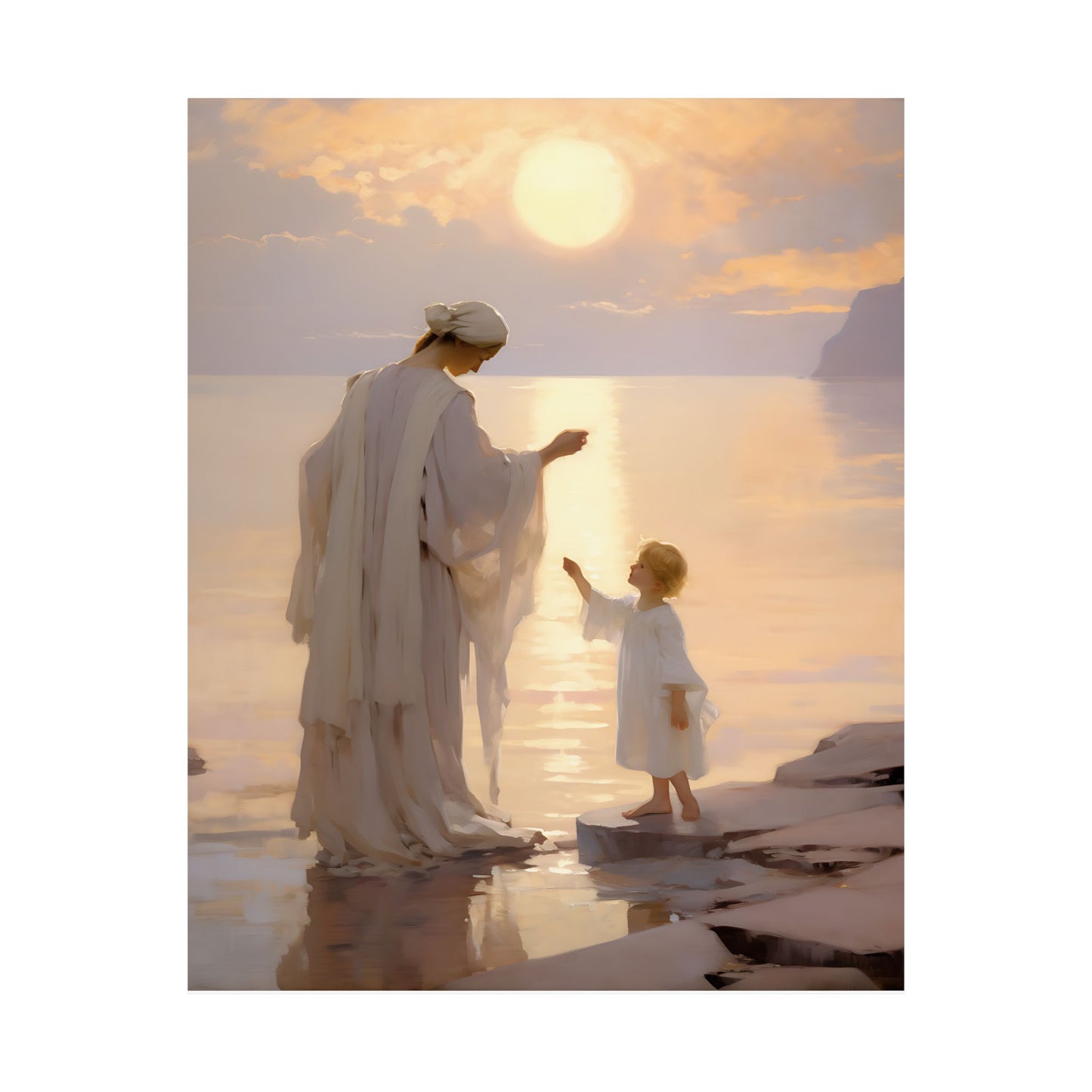 Divine Maternal Grace Print - Sanctified Souls Print - Multiple Sizes - Premium Matte Poster - Mother's Print - Art for Nursery