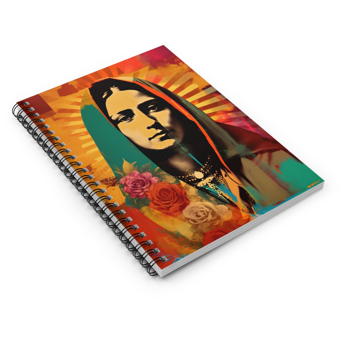 Radiant Guadalupe Journal - Sanctified Souls Art - Religious Based Notebook - Spiral Notebook - Ruled Line - Our Lady