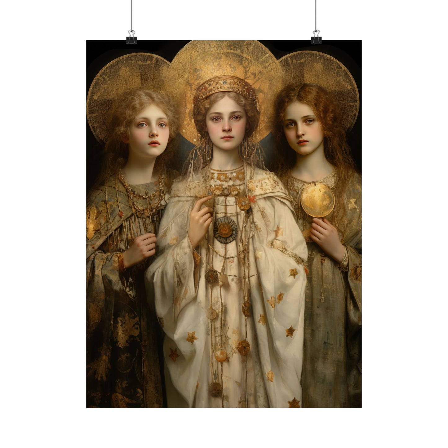 Saints Faith, Charity and Hope - Sanctified Souls Print - Multiple Sizes - Premium Matte Vertical Posters