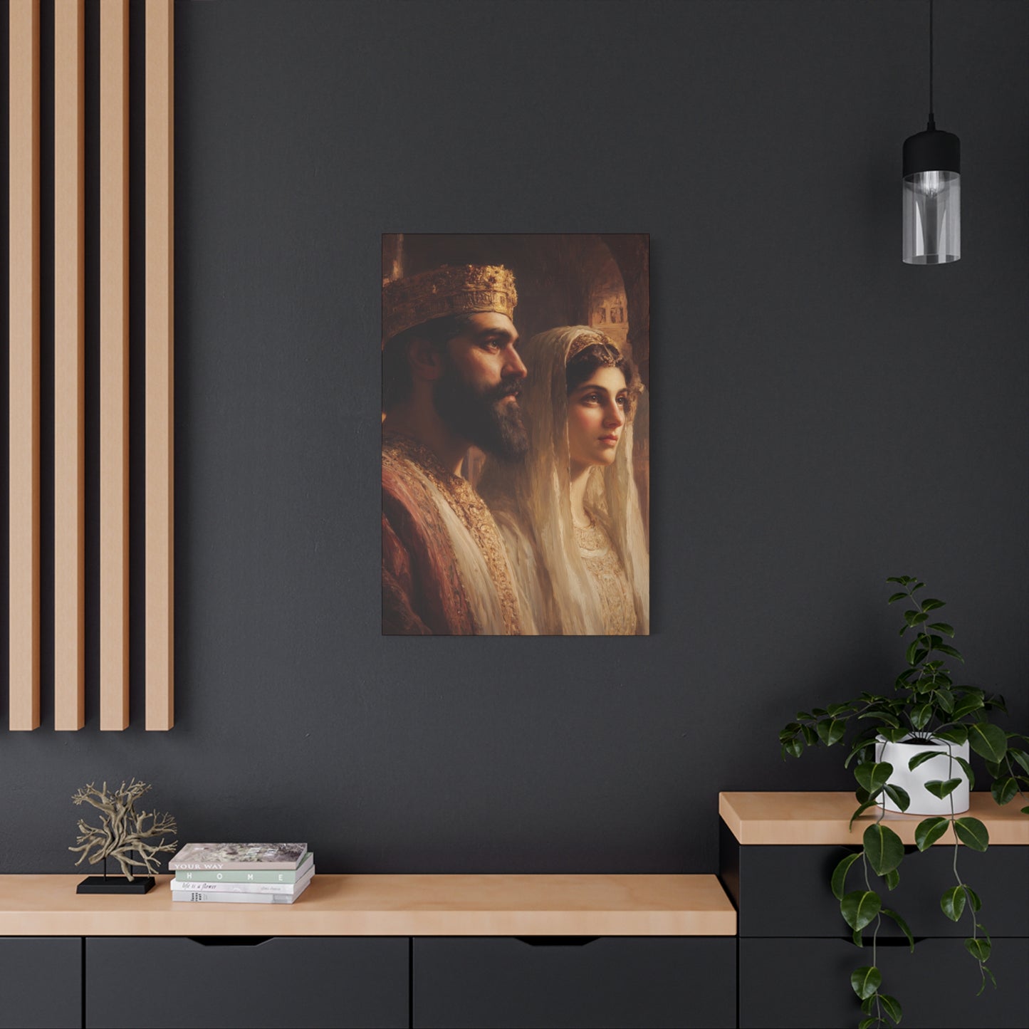 King Xerxes and Queen Esther  - Gallery Wrapped Canvas - Print - Religious Art for your Home - Catholic Art Print