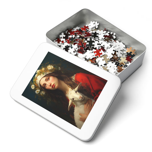 Saint Agnes - Puzzle and Keepsake Tin - Religious Jigsaw Puzzle (30, 110, 252, 500,1000-Piece) - Religious Puzzle