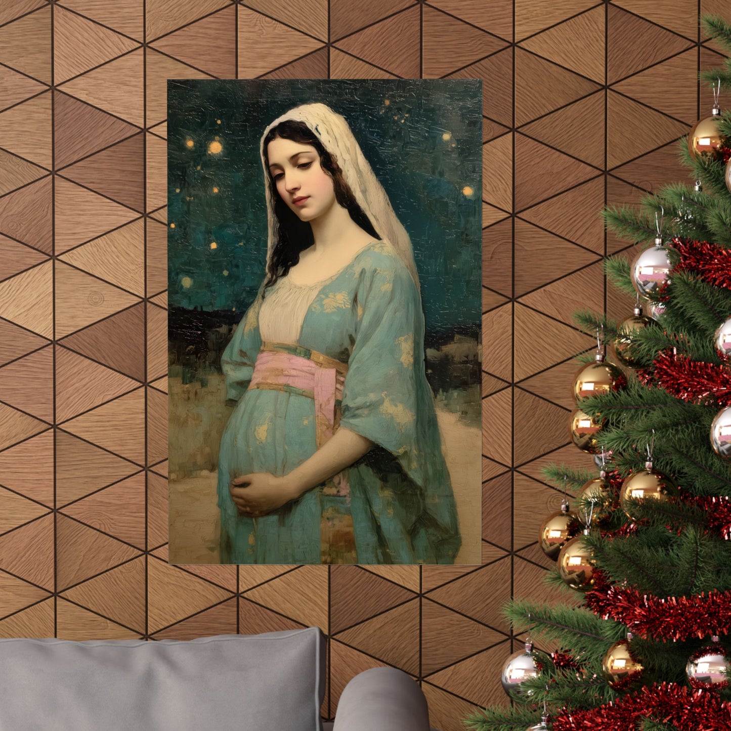 Our Lady of 'O' - Our Lady of Expectation - Mother Mary - Marian Art - Sanctified Souls Print - Multiple Sizes - Premium Vertical Posters