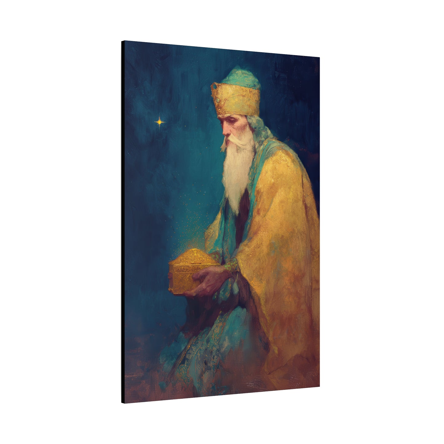 Caspar and the Offering of Worship - 3 Wise Men - Gallery Wrapped Canvas - Print - Religious Art for your Home - Catholic