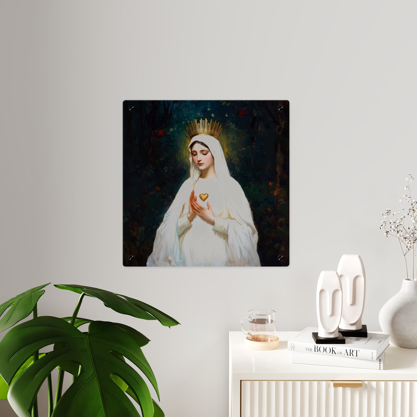Our Lady of Beauraing - Our Lady of the Golden Heart - Marian Art - Wall Art Panel - Ready to Hang Acrylic Print - Saint Art - Catholic Art