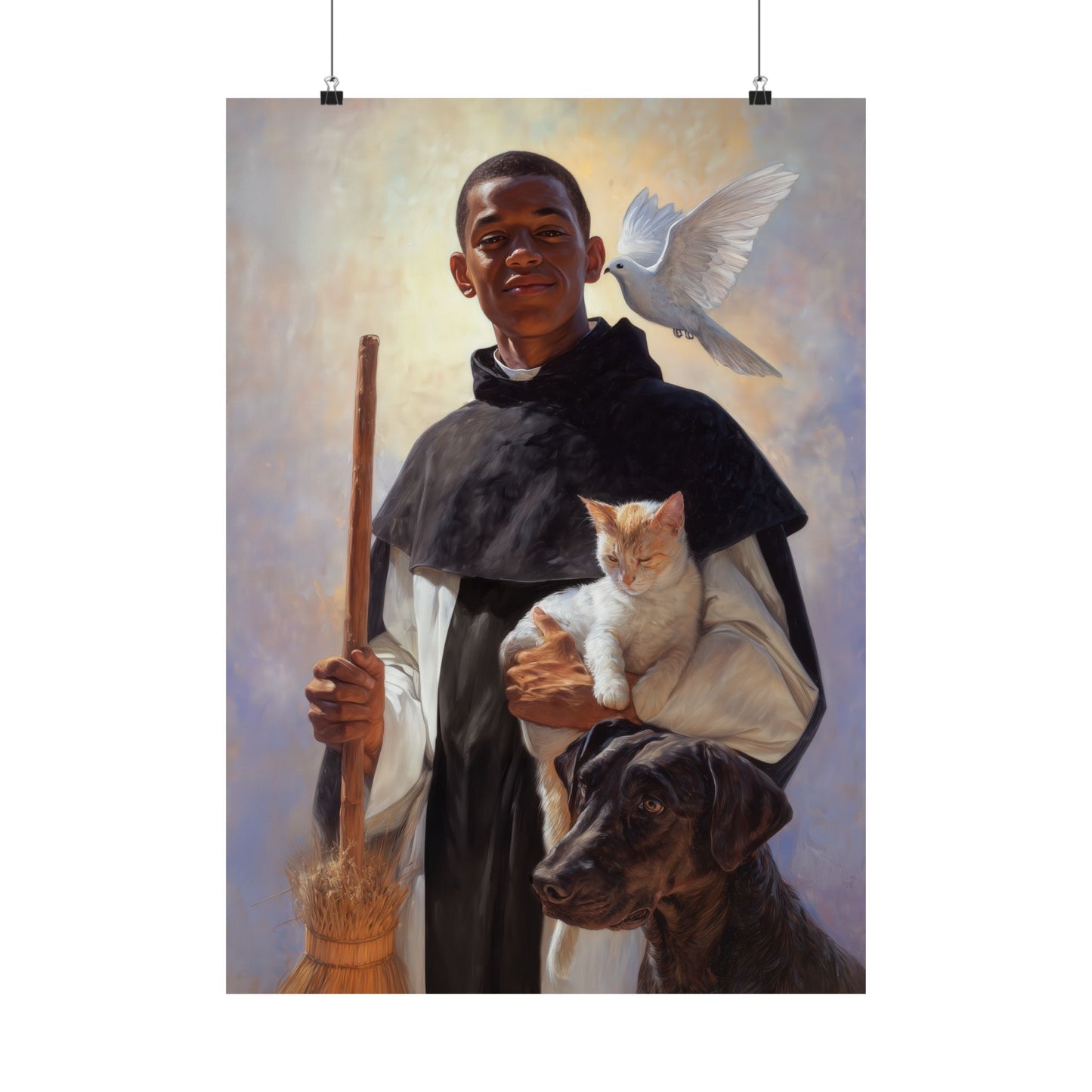 Saint Martin de Porres - Sanctified Souls Print - Multiple Sizes - Premium Matte Vertical Posters