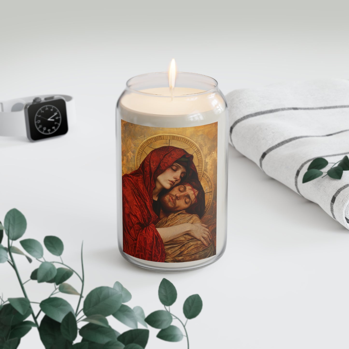 Eternal Sorrow - Mary's Mourning Beneath the Cross - Scented Prayer Candle, 13.75oz -  Candle - Catholic Art - prayer room Scented Candle