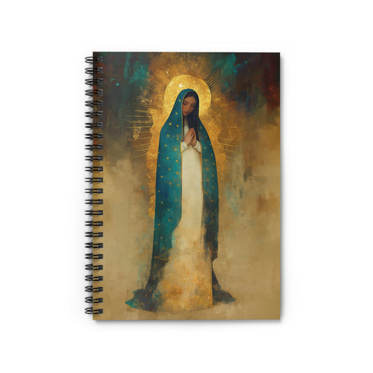 Flower of the new World - Our Lady of Guadalupe - Sanctified Souls Art - Religious Based Notebook - Spiral Notebook - Ruled Line