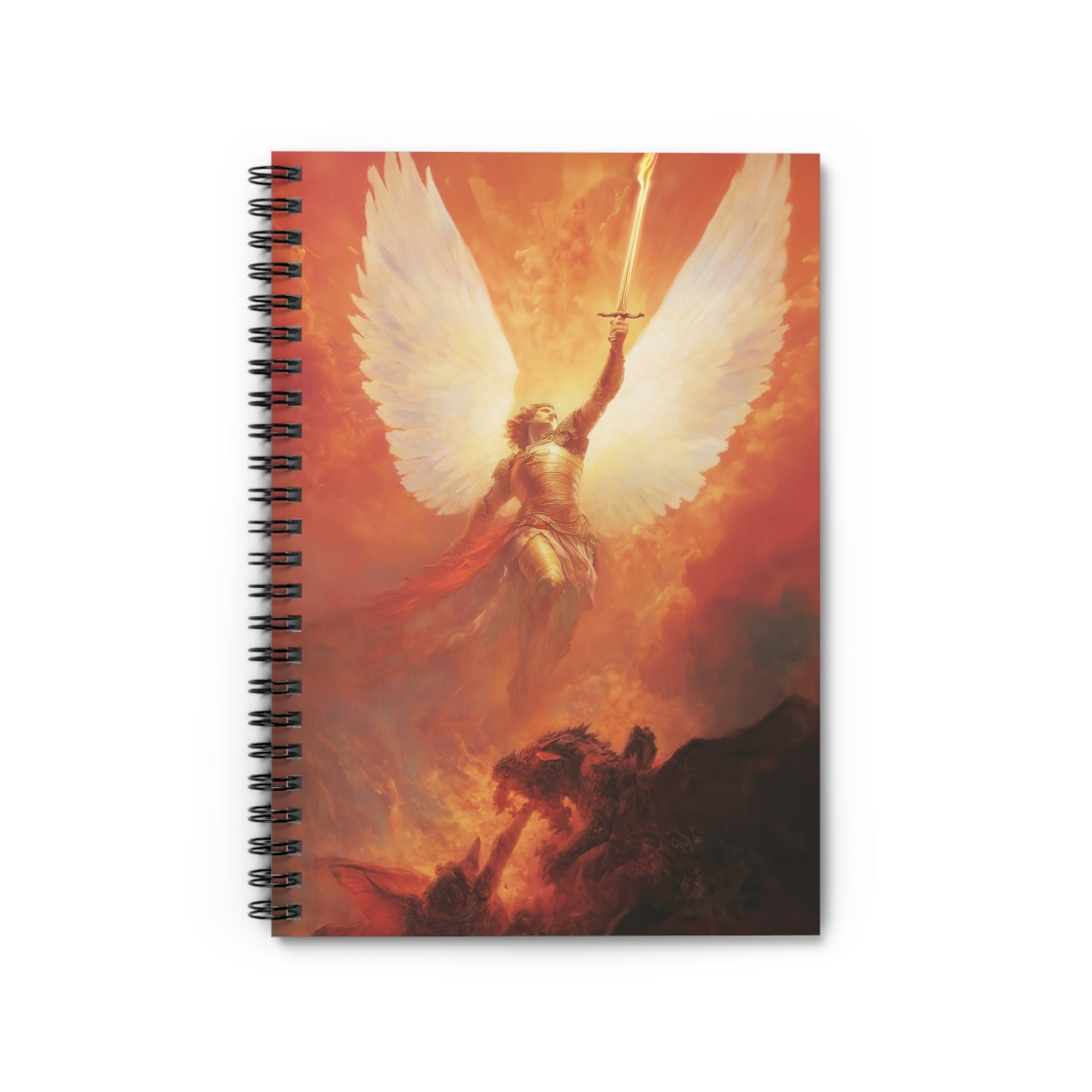 Saint Michael the Archangel - Sanctified Souls Art - Religious Based Notebook - Spiral Notebook - Prayer journal