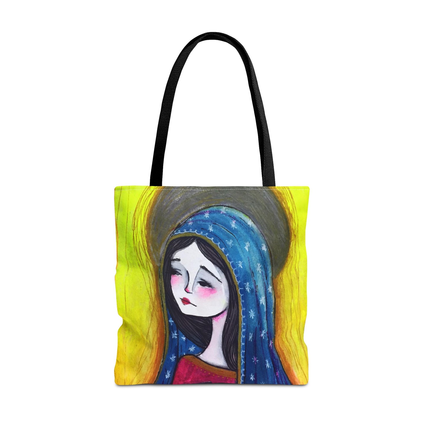 Our Lady of Guadalupe Tote - Hand-Drawn Catholic Art - Prayer Bag | Marian Devotional Tote | Sanctified Solocosmo Religious Tote